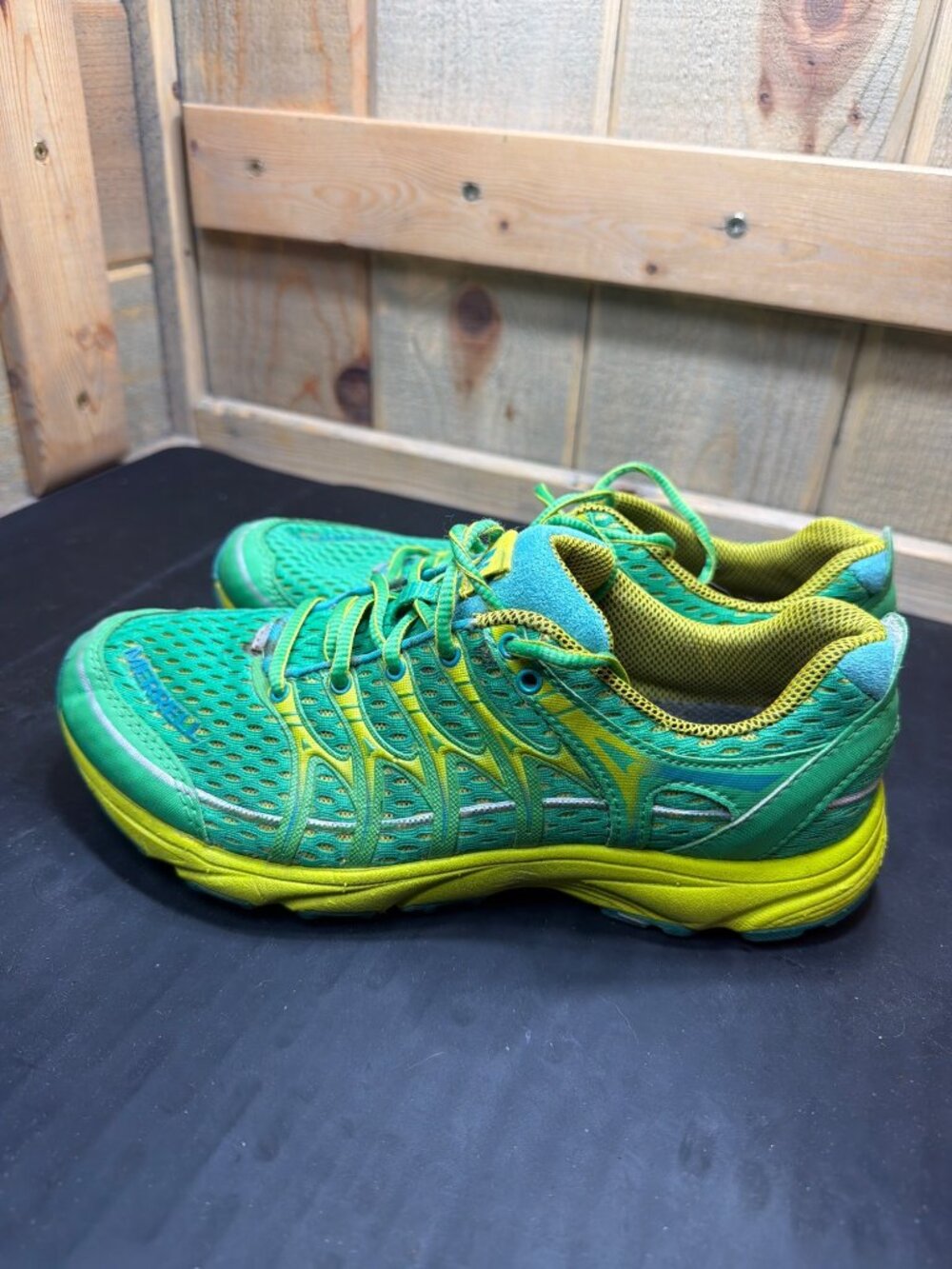 Merrell Island Green Yellow Trail Running Athletic Shoes Womens Size 7 J57170 - Picture 8 of 11